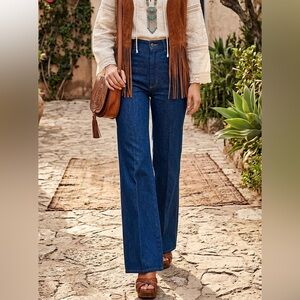Vintage LE cullotier Classic Wide-Leg Denim Pants bell bottoms 24 Size 0 jeans